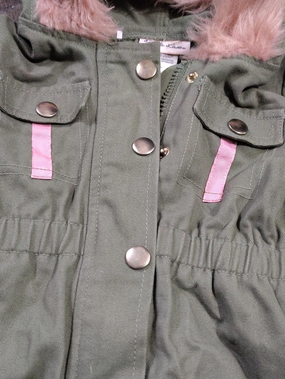 Nwot 2t Girls Olive And Pink Jacket $45